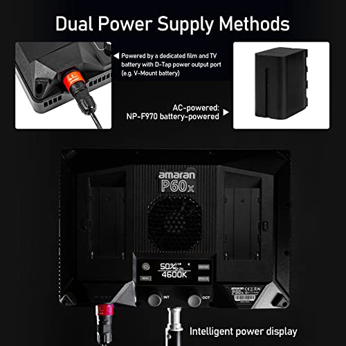 Aputure Amaran P60X Videoleuchte Panel-Leuchte, 60W 3200K~6500K, CRI 95+ TLCI 96+, 5070lux @ 1m, 4 Lichteffekte… – Bild 6