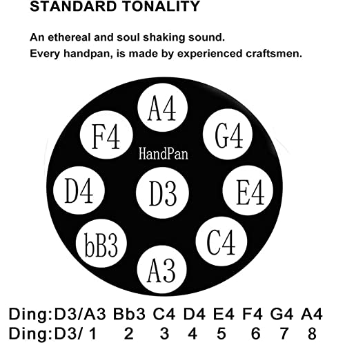 Handpan Drum para adultos, instrumento Handpan Drum en Re menor con 9 notas, 22 pulgadas miniatura 3