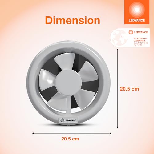 Image of LEDVANCE Round Exhaust Fan 6 inch (150 mm) | Suitable for Kitchen, Bathroom & Washroom | Protection from Birds | Pull Cord Ensures Convenience | 100% Copper Motor | Round Shape | 2 Year Warranty