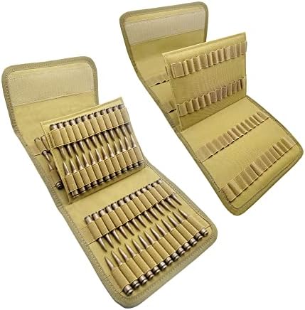 Tactical Molle 100 Rounds Rifle Pistol Shotgun Bullet Cartridge Ammo Ammunition Shell Carrier Holder Storage Case Magazine Pouch for 7.62x39 .38 .338 .300 30-30 9mm .270 .308 .357 .410 6.5 Creedmoor