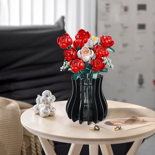 Vase Bois Lego 19,8 cm Noir à clipser LENKYIN
