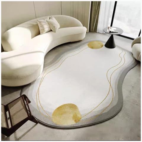 Tapis géométrique moderne au design asymétrique haut de gamme pour grand salon