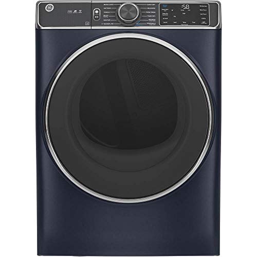 GE GFD85ESPNRS 28´´ Front Load Electric Dryer with 7.8 cu. ft. Capacity Stainless Steel Drum Built-in WiFi Sanitize Cycle and Damp Alert in Royal Sapphire