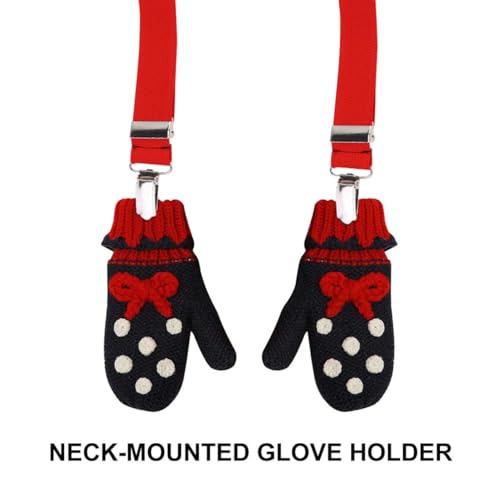 Generic 2 Szt. Glove Clip Szt Dziecięcy Uchwyt Do Rękawiczek i Kapturek Elastyczny Regulowany Do Zimy Zabezpieczenie Przed Straceniem Czerwony