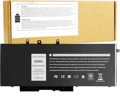 Image of GJKNX 7.6V 68WH Battery for Dell Latitude 5480 5580 5490 5491 5580 5590 5591 5280 5288 5488 5491 5495 E5480 E5580 E5490 E5590 Precision 3520 3530 Series GD1JP 0GD1JP DY9NT 5YHR4 451-BBZG (GJKNX)