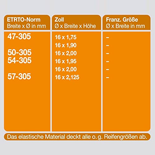 Fischer Fahrradschlauch breit in 16 Zoll | ETRO-Norm: 47/57-305 | Dunlop Ventil