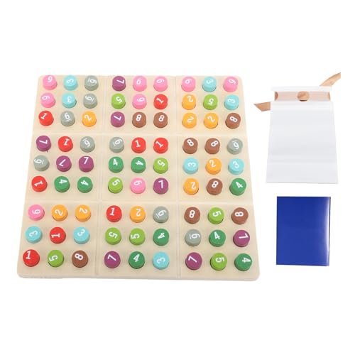 Placa de Madeira Sudoku, Jogo de Codificação Sudoku Colorido Lado Duplo Dois Modos de Jogo Brinquedo