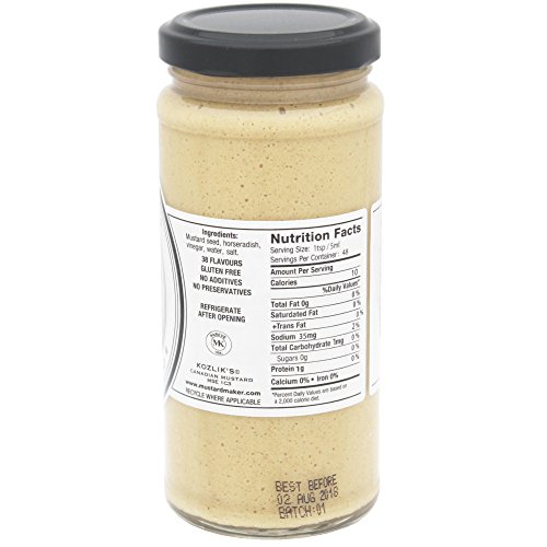 Kozliks Horseradish Hot Spicy Brown Yellow Dijon Natural Gluten Free Non-Gmo Mustard, 8.5Oz Jar #TOP1