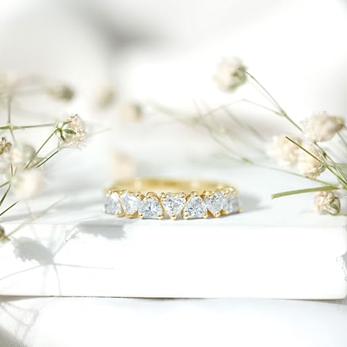 Certified Lab Grown Diamond Eternity Ring, Ef-Vs Quality, Diamond Heart Wedding Band For Women - Ready To Gift3