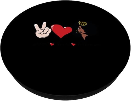 Miniatura 2 de Peace Love Melanina Black History Month BLM Afro Queen Cute PopSockets intercambiables PopGrip