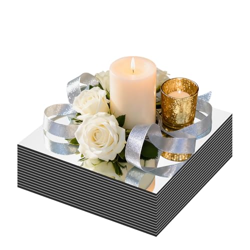 Centros de mesa de espejo acrílico de 8 pulgadas para bodas y banquetes elegantes, pack de 16 2