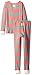 Burt's Bees Kids Little Girls Rugby Stripe Organic Pajama Set, Chrysanthemum, 5 Years
