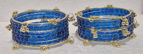 Image of kashmiri ghangharoo glass bangle Set For Women And Girls | Light Weight Bangles | Traditional Transparent Fancy Glass Chudi Set for Wedding, Party (18 Bangles)