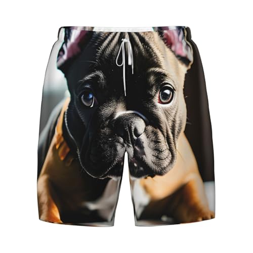 Pantalones cortos de baño cómodos que no rozan con diseño de bulldog 2