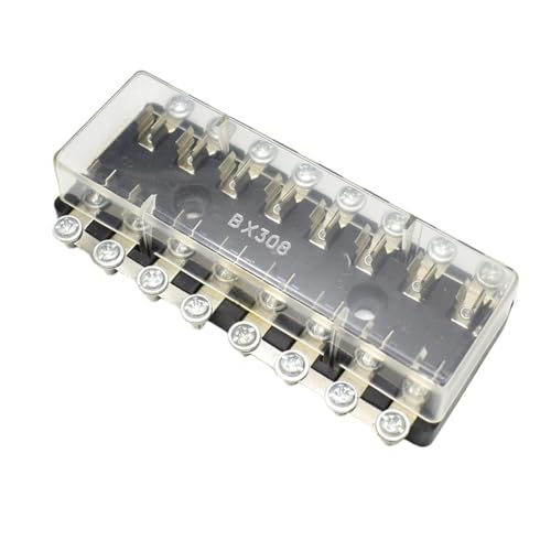 PUERLYAR Caja de fusibles multijuego de generador BX308, Caja de fusibles Tubular multidireccional de 8 velocidades, 8 vías, 8P, Asiento 6 * 30