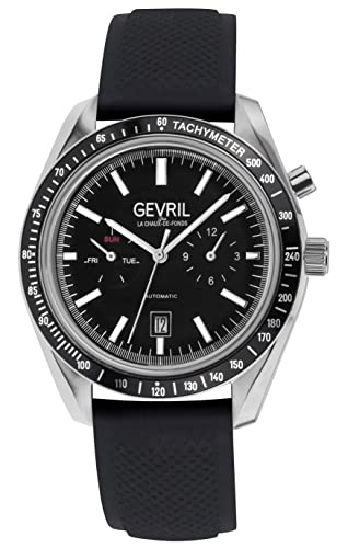 Gevril Men's Lenox Swiss Automatic Watch, Rubber Strap with Buckle