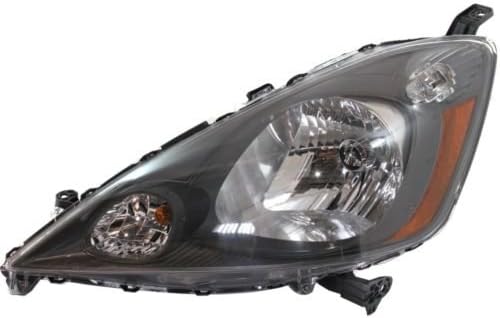 Headlight Headlamp Assembly Composite Dark Gray Interior Driver Left Side For Honda Fit 2009 2010 2011 2012 2013 without Sport PKG - HO2502138
