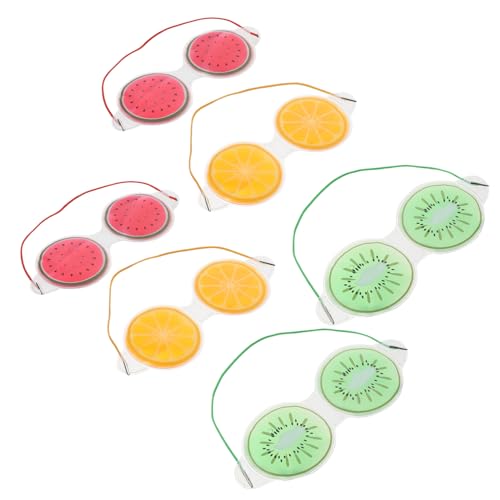 Mipcase 6pcs Fruit Design Eye Mask Cooling Heating Reusable Eye Patches Blindfold Sleep Great for Relaxation