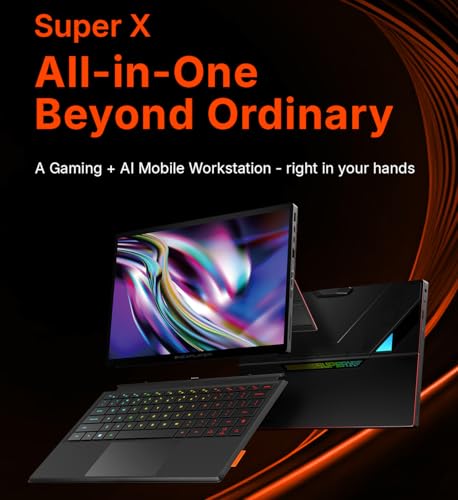 Image of OneXPlayer Super X Gaming Laptop with AMD Ryzen AI Max+395 Processor Radeon 8060S 40 Compute Units,14-inch Display with Protective bag | Magnetic Keyboard | Handle | Soft film (Max+ 395 64G+1TB)