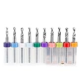 HUHAO 10 Pcs 2.3-3.175mm PCB Print Circuit Board Tip Spiral Flute Carbide Micro Drill Bits For jewelry Making CNC Engraving