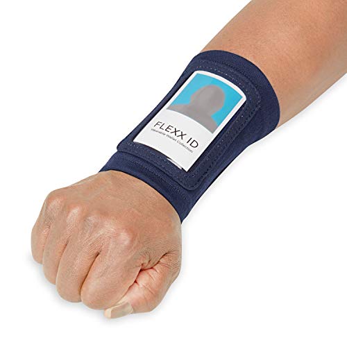 FLEXX ID PRO: Lose The Lanyard! - ID/Access Badge Holder with Zipper Pocket [ Blue ]