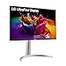 LG 27UP850-W Monitor 27” UHD (3840 x 2160) IPS Display, VESA DisplayHDR 400, DCI-P3 95% Color Gamut, USB-C,3-Side Virtually Borderless Display, Height/Pivot/Tilt Adjustable Stand - Silver