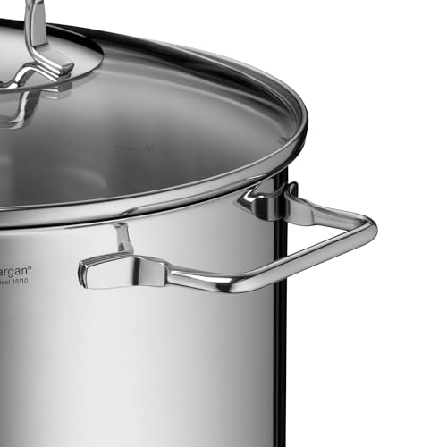 Foto von WMF Nudeltopf mit Sieb 24 cm Induktion, Kochtopf groß 7l, Spaghettitopf mit Glasdeckel, Cromargan Edelstahl poliert, Pastatopf