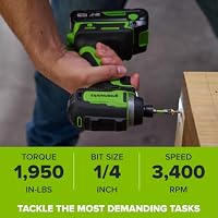 Greenworks 24V Cordless Brushless 400 in-lbs Drill/Driver+1950 in-lbs Impact Driver Combo,High Torque, Lightweight, (2) 2.0Ah USB-C Batteries(12,000mAh Power Bank) and 65W USB-C Fast Charger(3-Port) — image 5
