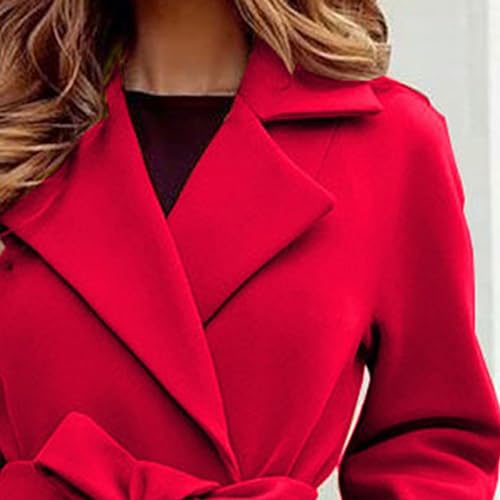 Maiyifu-GJ Women's Wool Blend Long Trench Coat Elegant Notched Lapel Coat Jacket Casual Fall Winter Overcoat with Belt3