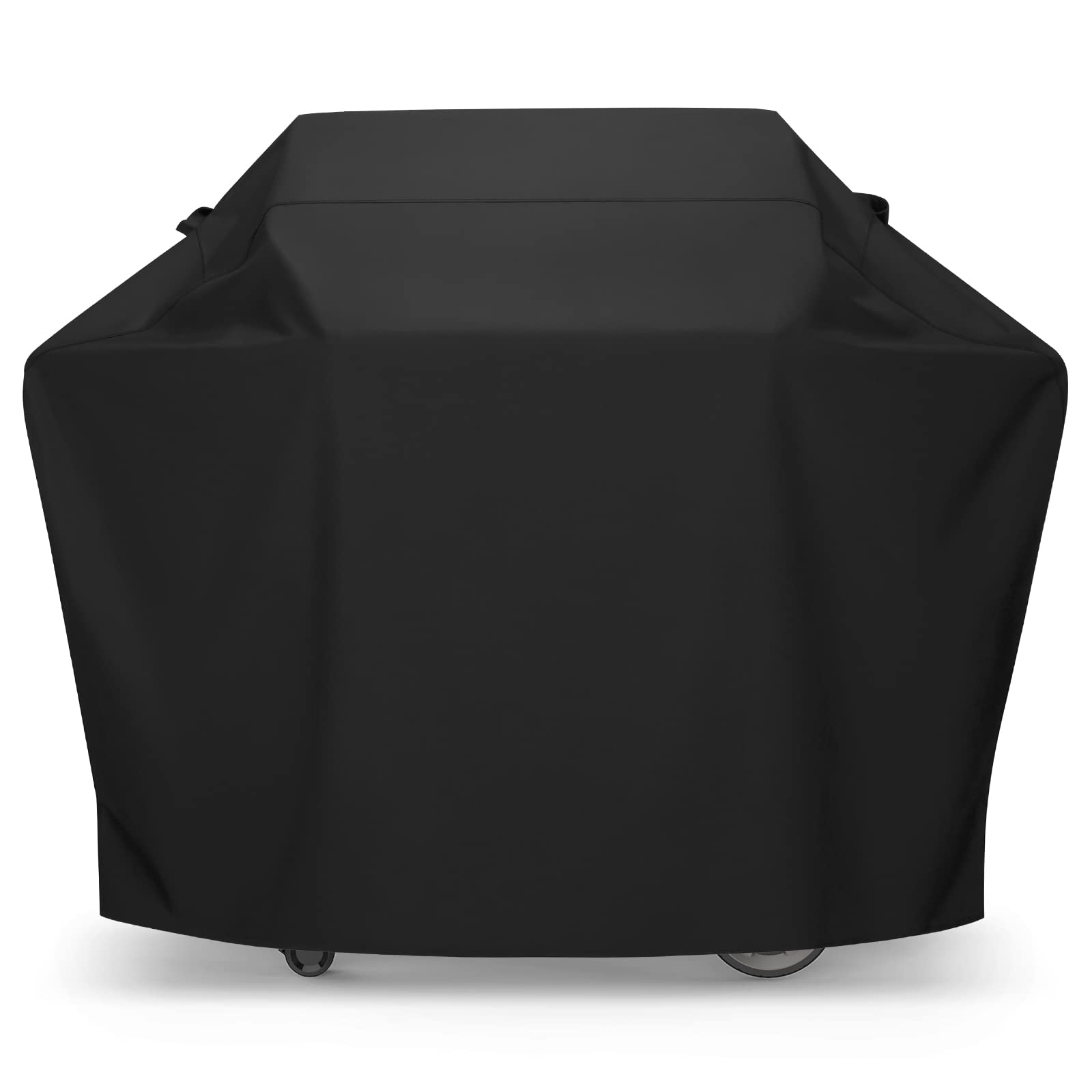 SunPatio Barbecue Grill Cover 65 Inch, Outdoor Heavy Duty Waterproof Charcoal Gas Grill Cover, Fade Resistant, All Weather Protection Compatible for Weber Charbroil Nexgrill Grills and More, Black