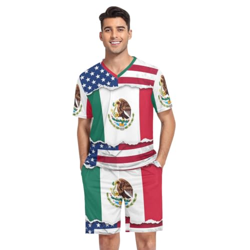Camisas de pijama de manga corta para evitar el calor con diseño vintage raíces mexicanas talla S