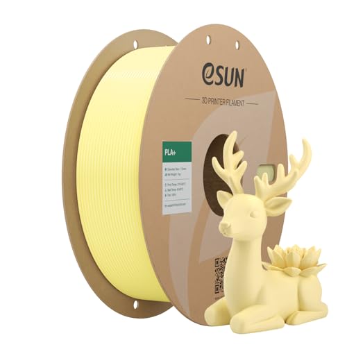 Image of eSUN PLA+ Filament 1.75mm Almond Yellow, 3D Printer Filament 1kg Cardboard Spool(2.2lbs) PLA Plus Filament, Fits for Most FDM 3D Printers
