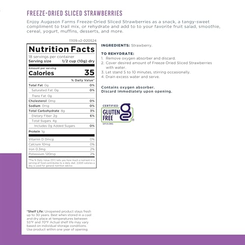 Augason Farms 5-11109 Freeze Dried Sliced Strawberries Can, Emergency Food Supply thumb #4