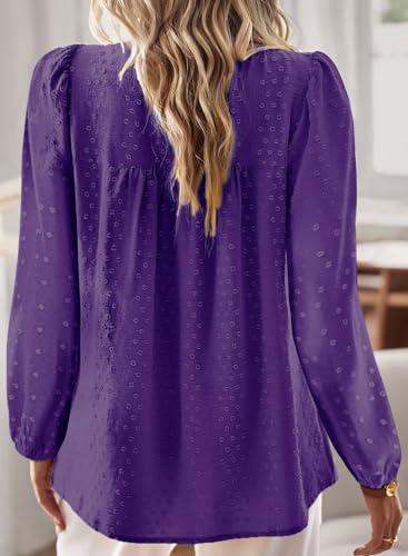 Image of Falechay Womens Tops Flowy Boho Dressy Casual Lace Cute Long Sleeve Shirts