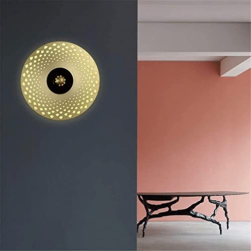 Aplique de pared LED circular dorado para iluminar pasillos oscuros 3