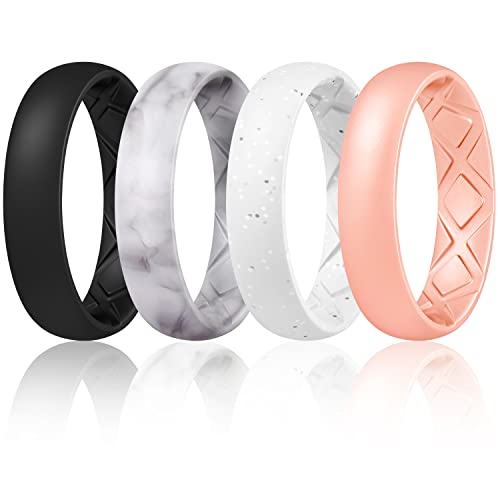 Anneaux en silicone pour femmes Egnaro demi-tailles alliance 5.5mm