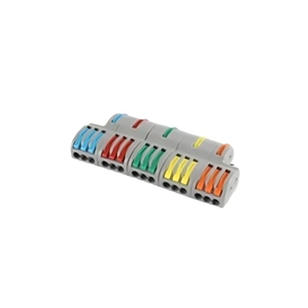 Terminale di connessione rapida Connettori elettrici da 10 pezzi, morsettiera push-in multipla in più uscite, connettore for cavo di cablaggio splitter compatto(5 * 15)