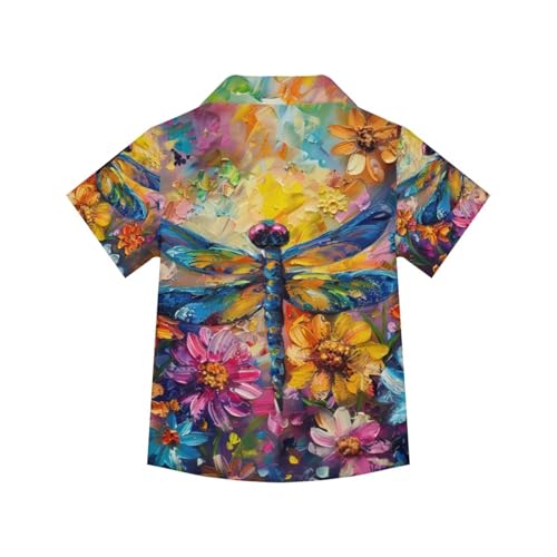 Image of PinUp Angel Funky Casual Hawaiian Shirt Kids Boys Girls Art Oil Painting Animal Pattern Short Sleeve Unisex Beach Shirt