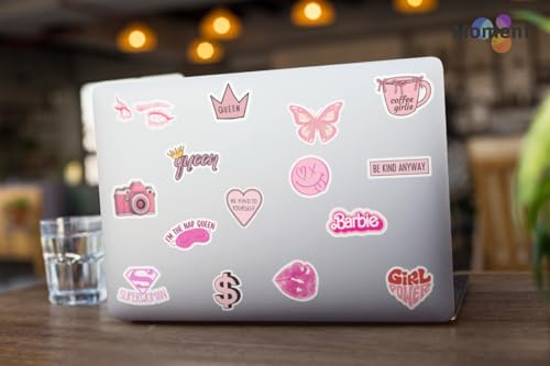 Image of 36Pcs Pink Aesthetic Vinyl Stickers - Pink Mood | Waterproof, Laminated, Reusable, Self-Adhesive Stickers for Laptop, Phone, Diary, Scrapbook, Journal, Gift Box, Aesthetic Room Decor