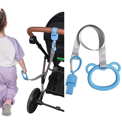 Image of Doytn Stroller Leash Handle for Toddler - Compatible with Strollers, Wagons, Pushchairs and so on – Safety Leash Keeps Children Close on-The-go (Blue)