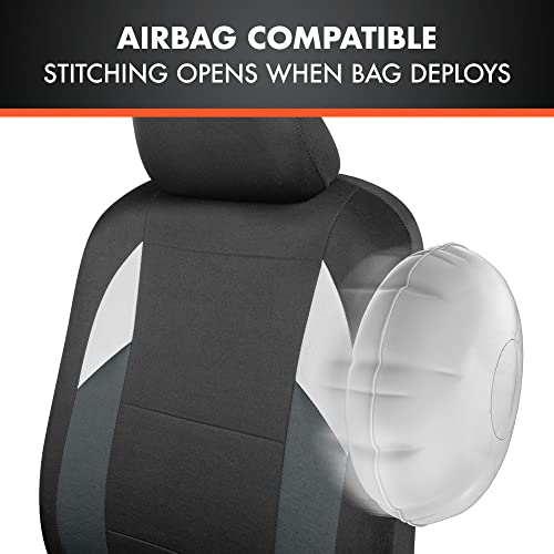 Carxs Monaco Seat Covers For Cars Full Set, Gray Tri-Tone Front With Split Rear Bench Back Seat Cover, Automotive Seat Covers For Trucks Suv Van Auto #TOP7