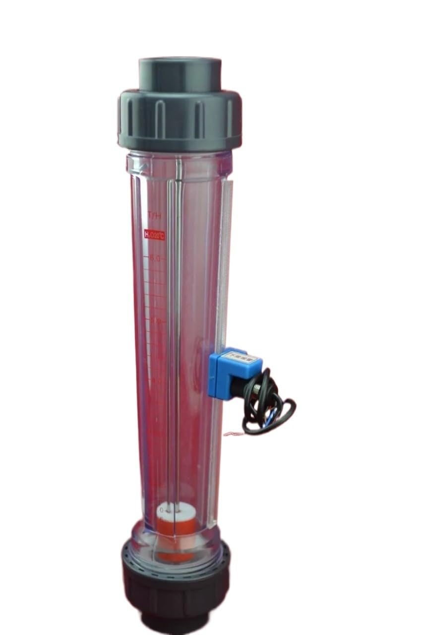 1 rotámetro de agua for tubería de plástico LZS-80A con interruptor de alarma de flujo y límite superior o inferior (conexión adhesiva).(8-50 m3PH)
