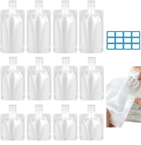 YOMIMI パウチ容器 シャンプー 小分け パウチ 詰め替え 50ml トラベル パウチ 小分けボトルトラベル液体個包装 漏れ防止 使い回し トラベルボトル つめかえそのまま 収納 旅行ボトル 半透明 密封性30ml/50ml/100ml まとめ10個 (30/50/100ml *各4個)