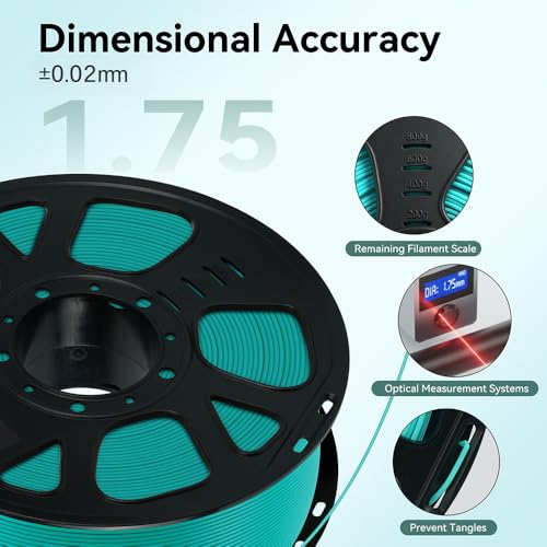 Image of Kingroon 1.75mm PLA Filament 10KG Bundle 10x1KG Spools, Dimensional Accuracy + /- 0.02mm, Tangle-Free Multi-Color Pack,Red+Orange+Yellow+Forest Green+Turquoise Green+Blue+Purple+Skin+Light Pink+Brown