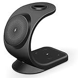 3 in 1 Induktive Ladestation mit 20W Netzteil, NELUXFE Wireless Charger Ladegerät für MagSafe Kompatibel mit iPhone 15/14/13/12 Serie, AirPods Pro, Apple Watch (Schwarz)