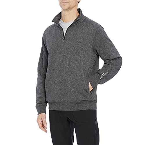Kenneth Cole Men's Quarter Zip Fleece Pullover Sweater With Side Pocket