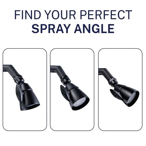 Image of HammerHead Showers Solid Metal 2 Inch High Pressure Shower Heads - MATTE BLACK - 2.5 GPM Shower Heads High Pressure - High Flow Shower Head with ADJUSTABLE SPRAY PATTERN - Fixed Shower Head