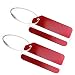 Set of 2 Aluminum Metal Travel Suitcase Luggage Identifier Tags Labels Bag ID Name Address Tag Label with Screw Chain, Red