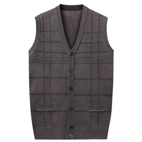 2024 Men's Vest Autumn Casual Warm Fashionable Knitted V-Neck Vest Classic Business Vest