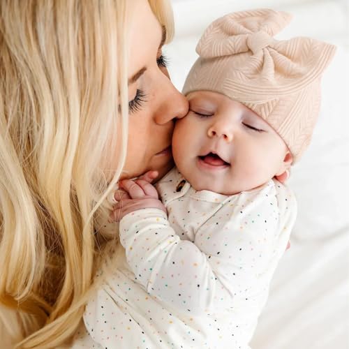 Image of BQUBO Newborn Baby Hats Bear Ears and Mittens Sets Preemie Caps Baby Boy Girl Infant Hospital Beanie for 0-3 Months